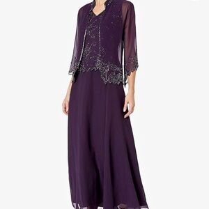 J Kara Women's Beaded Jacket Dress Size 8